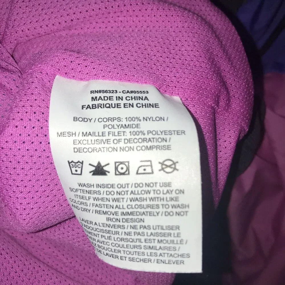 Nike Vtg Hike Man Hood Windbreaker Small‎ Retro Jacket Red Blue Pink Colorblock - Picture 4 of 12